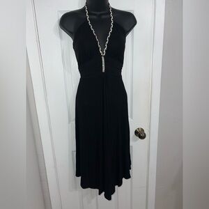 Bebe Black Sleeveless Halter Midi Dress
